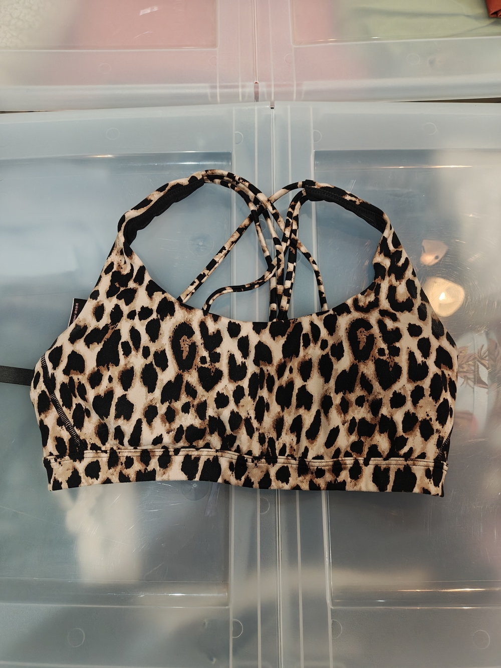 Victoria's Secret Leopard-Print Sports Bra - Black & Tan